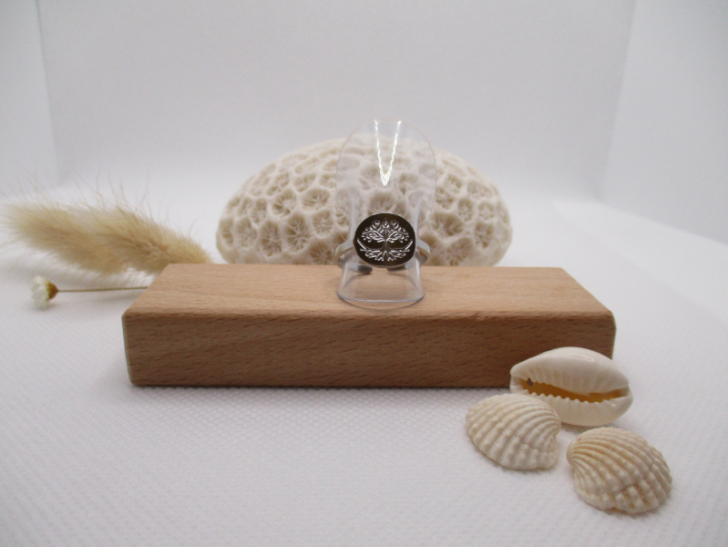 Bague arbre de vie en acier inoxydable  argenté