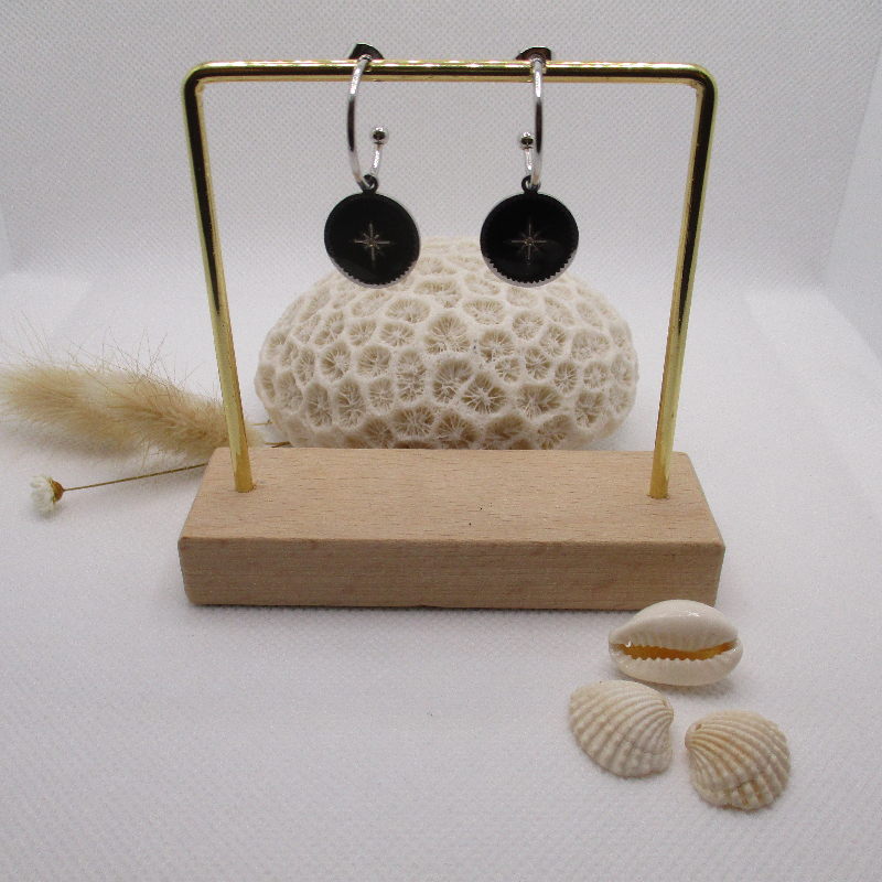 Boucles d'oreilles en acier argenté