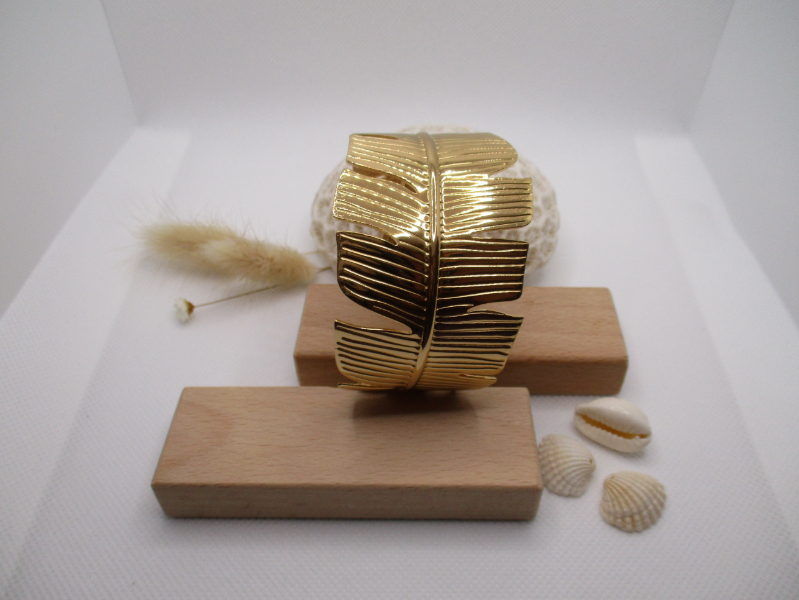 Bracelet jonc feuille